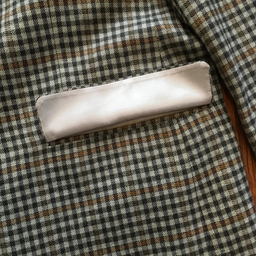 Hart Schaffner Marx Men's Blazer 46L Loro Piana Cashmere Plaid Checked USA Made - Picture 5 of 14